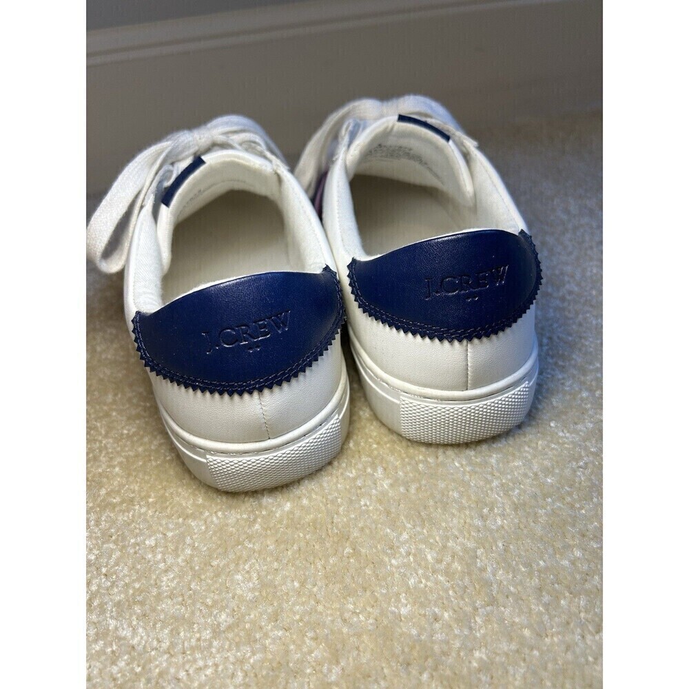 J.CREW The Road Trip White with Purple Stripe Sneakers Size 9.5 Style: BJ397 - Picture 4 of 10